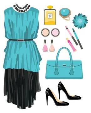 Fashion set Illustrazione stock