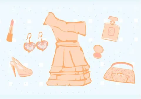 Fashion set Illustrazione stock