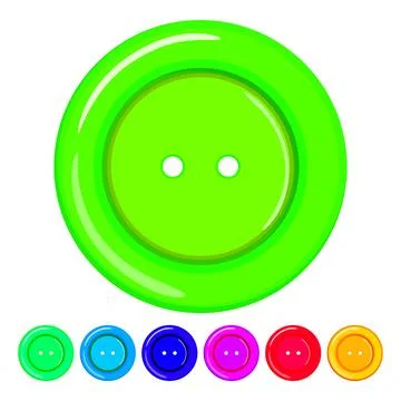 Fashion sewing button cartoon vector graphic Stock Illustration