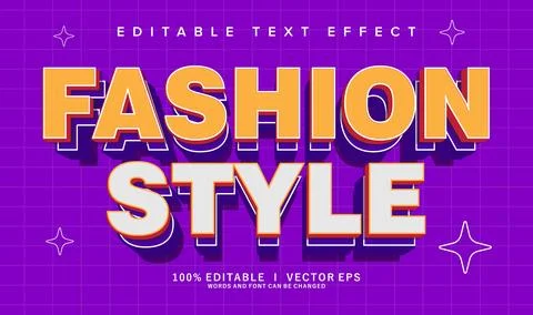 Fashion style vector text effect with modern style design Stock Illustration
