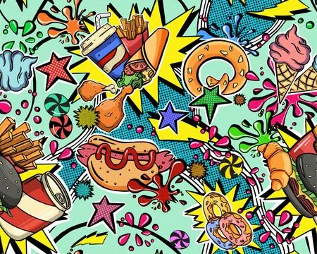 Fashion Summer Patch Badges Sets with Sea Stock Illustration