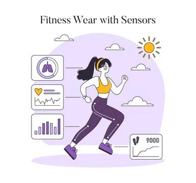 Fashion tech. Flat Vector Illustration 스톡 일러스트