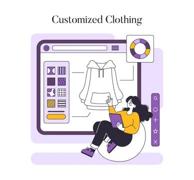 Fashion tech. Flat Vector Illustration 스톡 일러스트