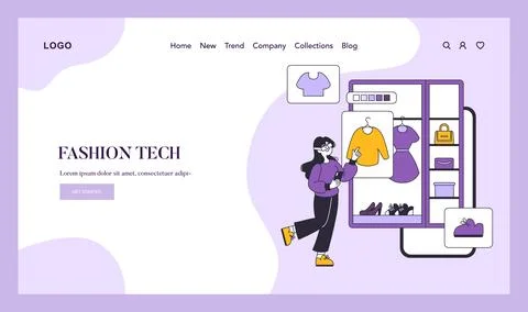 Fashion tech. Flat Vector Illustration 스톡 일러스트
