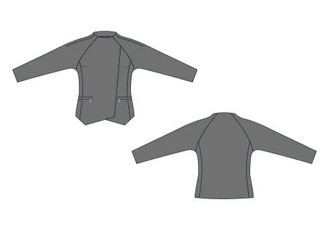 Fashion technical sketch of jacket in vector graphic Illustrazione stock