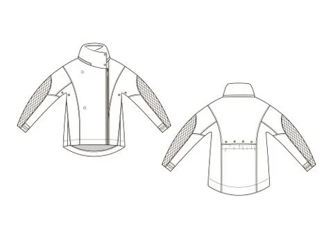 Fashion technical sketch of jacket in vector graphic Illustrazione stock
