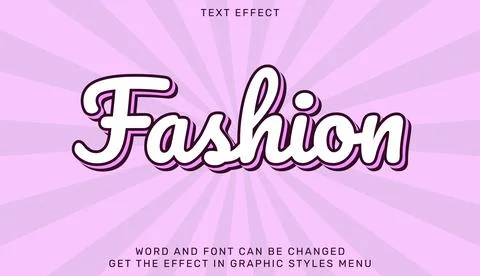 Fashion text effect template in 3d design Stock Illustration