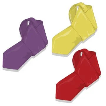 Fashion tie set. Vector. Stock Illustration