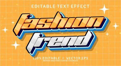 Fashion trend vector text effect with modern style design Illustrazione stock