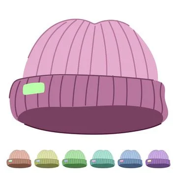 Fashion winter hat man vector cartoon graphic Stock Illustration
