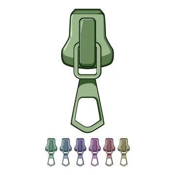 Fashion zipper puller cartoon vector graphic Stock Illustration