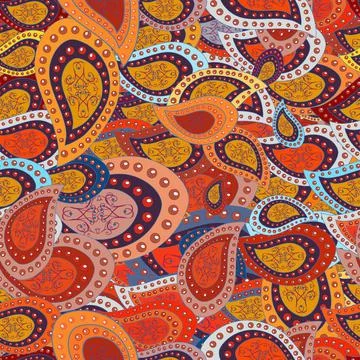 Fashionable fabric pattern. Seamless pattern Print. Vector. Doodles violet, oran Stock Illustration