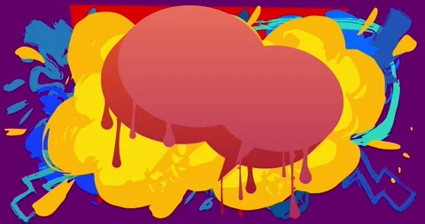 Fashionable Graffiti Speech Bubble Stock Footage 281992426