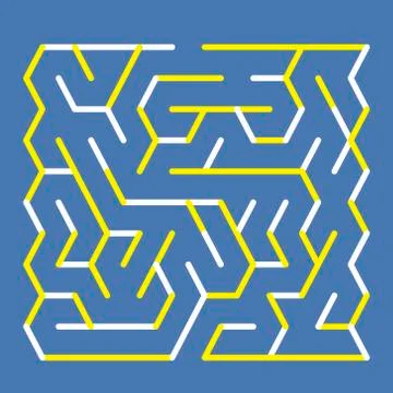 Fashionable rectangular labyrinth Stock Illustration