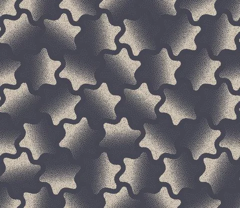 Fashionable Seamless Pattern Vector Six Pointed Rounded Star Abstract Background Stock Illustration