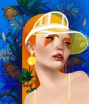 Fashionable sports girl illustration in colors Stock Illustration