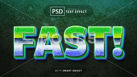 Fast 3d text effect editable Modello PSD