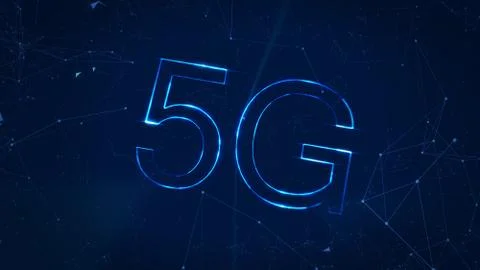 Fast 5G Network for digital Smartphone Internet Connection on green Background Stock Illustration