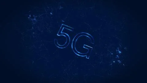 Fast 5G Network for digital Smartphone Internet Connection on blue Background Stock Illustration