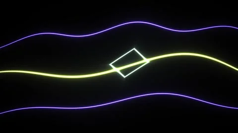 Fast Abstract Neon Wavy Lines and Glowing Diamond Loop Video stock 343695033