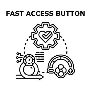 Fast access button creating personalized user experience Stock Illustration