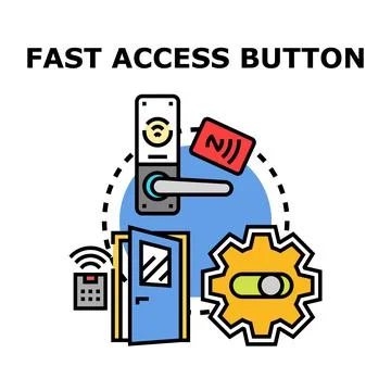 Fast access button digital security system concept Illustrazione stock
