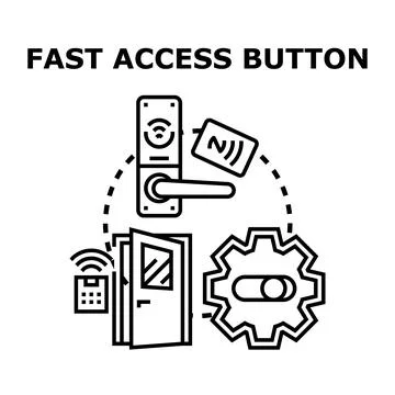 Fast access button digital security system concept Illustrazione stock