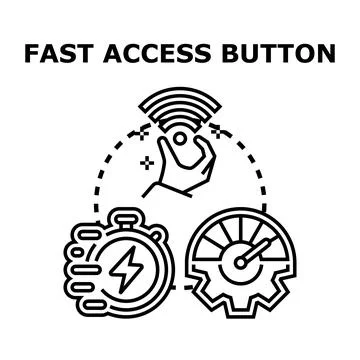 Fast access button for quick connectivity speed Stock Illustration