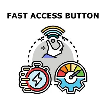 Fast access button for quick connectivity speed Stock Illustration