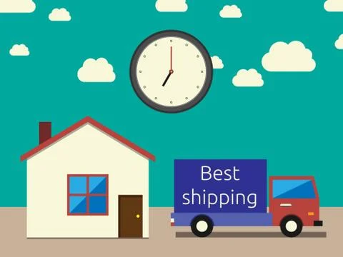 Fast accurate shipping Stock Illustration