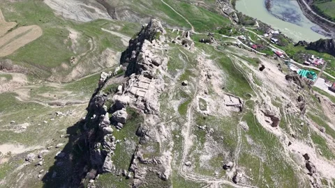 Fast Aerial Flight Over Historic Castle With Smooth Right Turn Stock Footage 344799683