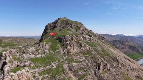 Fast Aerial Flight Toward Rolling Hill in Spring Landscape Stock Footage 344746998