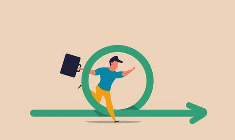 Fast agile work and flexibility business methodology plan. Quick nimble rotat Stock Illustration