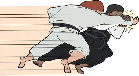 Fast aikido throw Stock Illustration