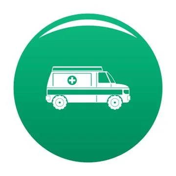 Fast ambulance icon vector green Illustrazione stock
