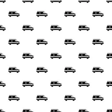 Fast ambulance pattern seamless vector Stock Illustration