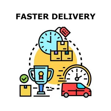 Fast and efficient parcel delivery logistics concept Stock Illustration
