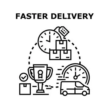 Fast and efficient parcel delivery logistics concept Stock Illustration