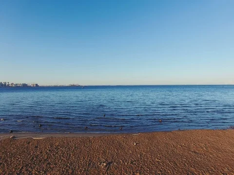 Fast And Low Pov Flight Over blue sea Water. Stock Footage 82808856