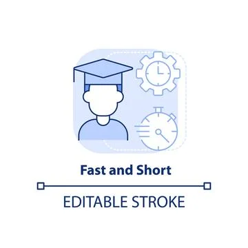 Fast and short light blue concept icon Stock Illustration