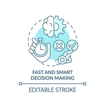 Fast and smart decision making turquoise concept icon Stock Illustration