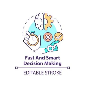Fast and smart decision making concept icon Stock Illustration