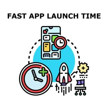 Fast application launch time concept developing イラスト素材