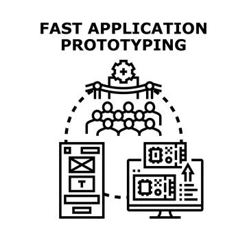 Fast application prototyping development process concept Illustrazione stock