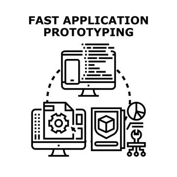 Fast application prototyping process developing software Illustrazione stock