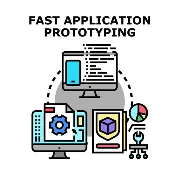 Fast application prototyping process developing software Stockillustratie
