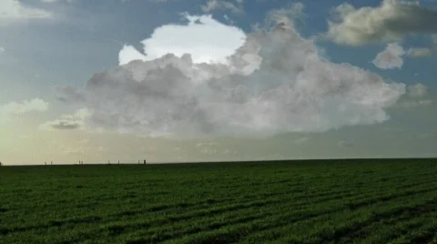 Fast approaching storm over the prairie 库存影片 623381