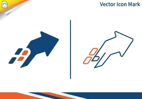Fast arrow vector icon, mark. speed and digital data transfer concept. Stock-Illustration