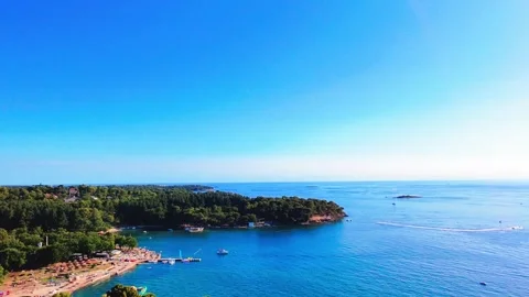 Fast ascend over coast line Stock Footage 313503926