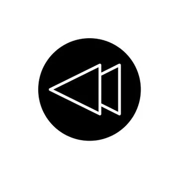 Fast back rewind media player vector icon. Linear solid icon isolated on white. イラスト素材
